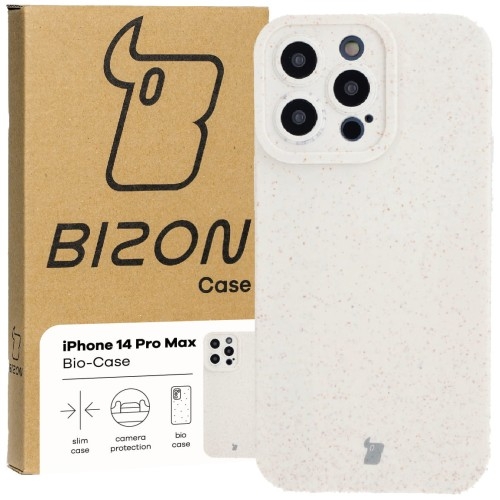 Image of Ekologiczne etui Bizon Bio-Case do iPhone 14 Pro Max, ecru