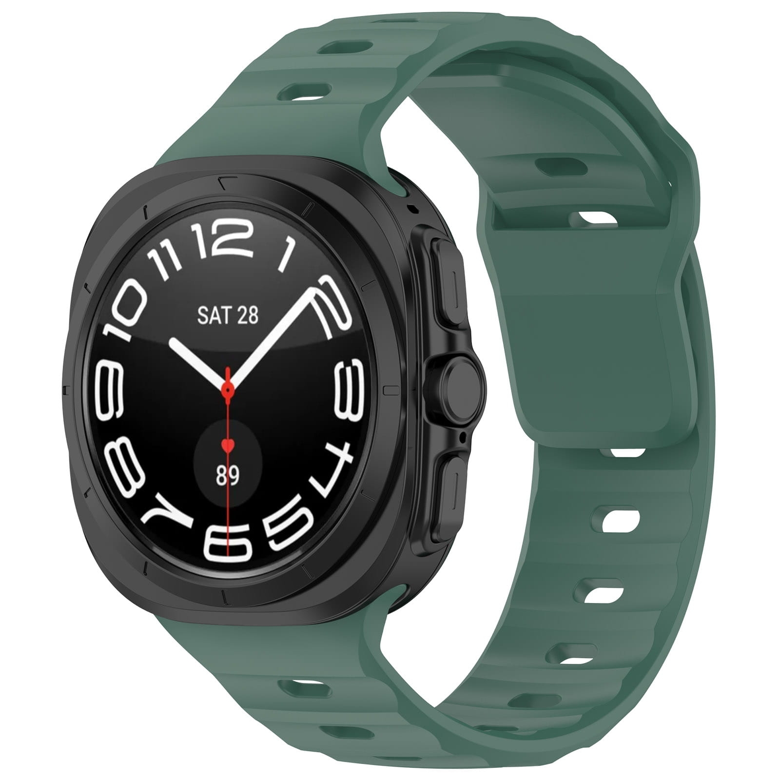 Image of Silikonowy pasek Bizon Strap Watch Silicone G do Galaxy Watch Ultra 47 mm, ciemnozielony