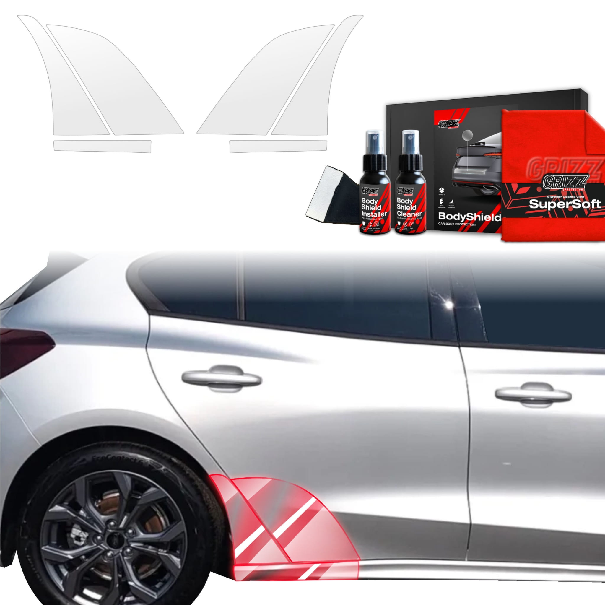 6w1 Folia ochronna na nadkola Grizz Protector do Ford Focus ST-Line X Hatchback Facelift (2021-2025)