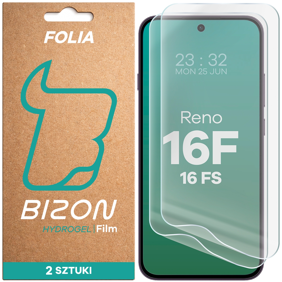 Folia hydrożelowa na ekran Bizon Film Hydrogel Front Duo do Oppo Reno16 F / Reno16 FS 5G, 2 sztuki