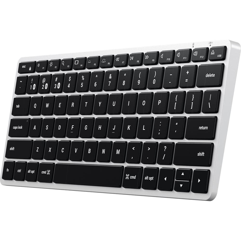 Image of Aluminiowa klawiatura membranowa, Satechi Slim X1, Bluetooth 5.0 + USB-C, srebrna