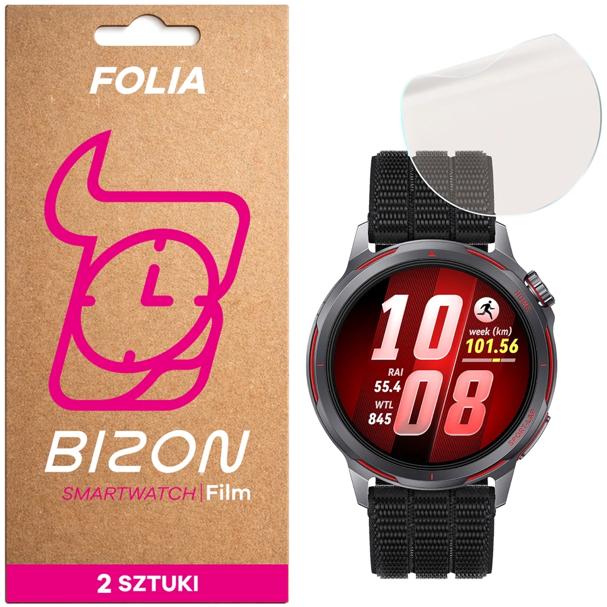 Folia matowa Bizon Watch Film Matte Duo do Huawei Watch GT Runner 2, 2 sztuki