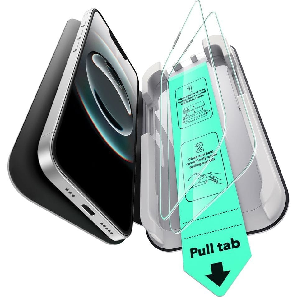 Image of Szkło hartowane z ramką pozycjonującą ESR UltraFit Tempered Glass do iPhone 16e / 14 / 13 Pro / 13, 2 sztuki