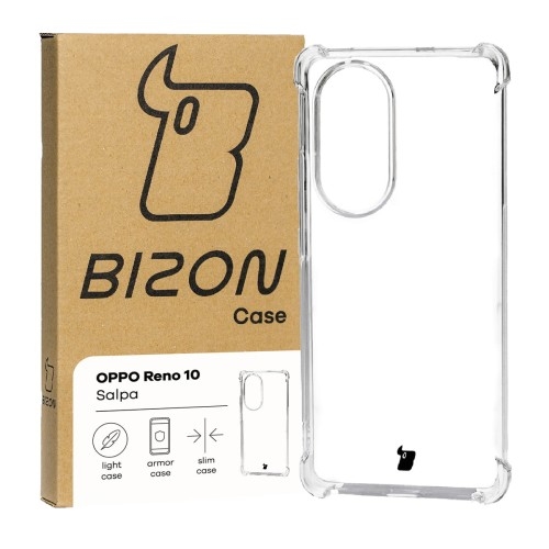 Image of Elastyczne etui Bizon Case Salpa do Oppo Reno10, przezroczyste