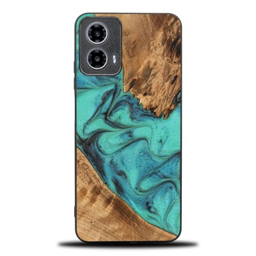 Image of Drewniane etui do Motorola Moto G34 5G, Bewood Unique Turquoise