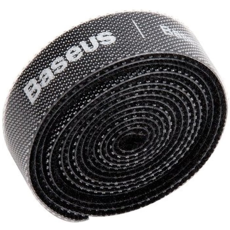 Image of Taśma / rzep / organizer do kabli Baseus Rainbow Circle Velcro, 50 cm, czarna