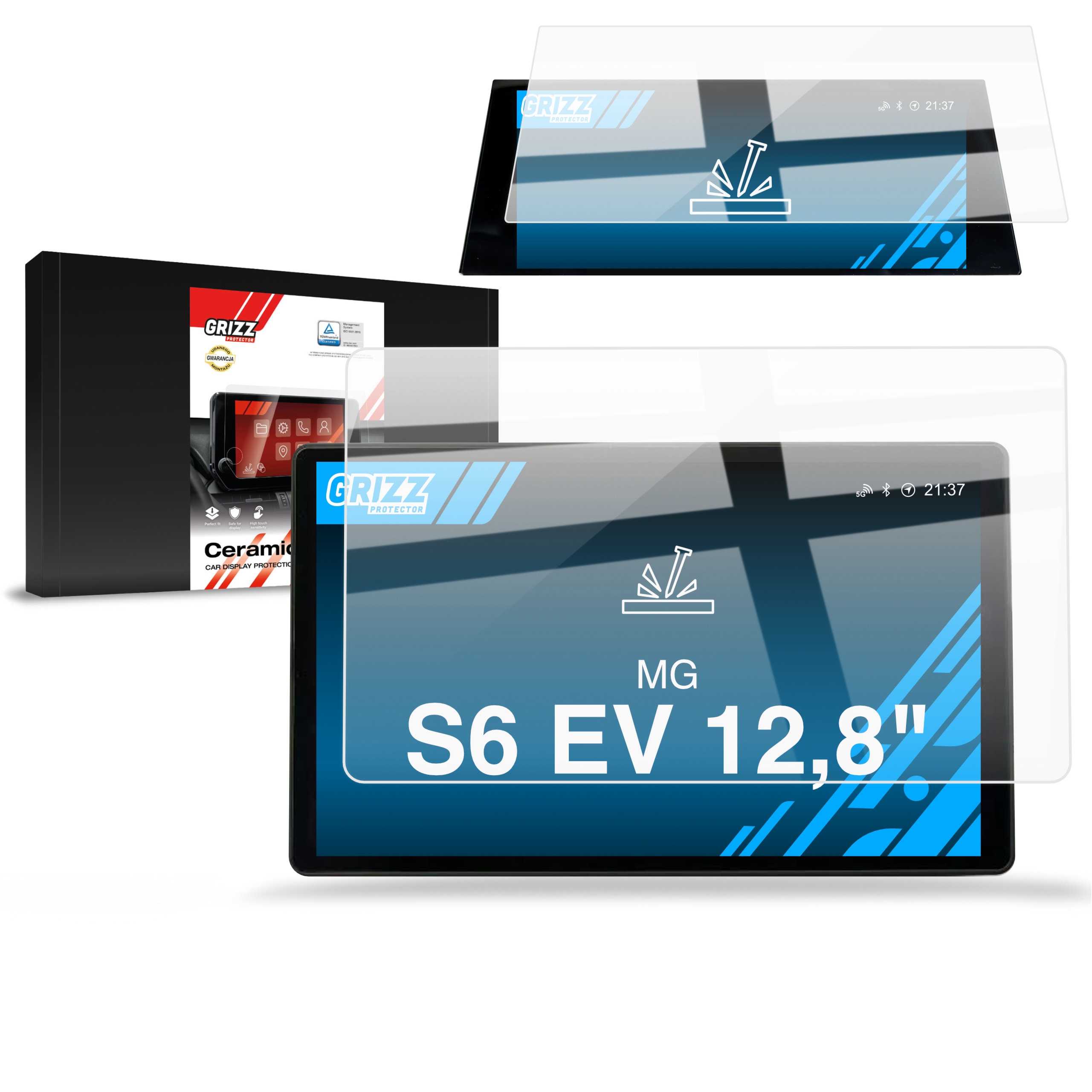 2w1 Folia ceramiczna Grizz Protector na ekran MG S6 EV (2026)
