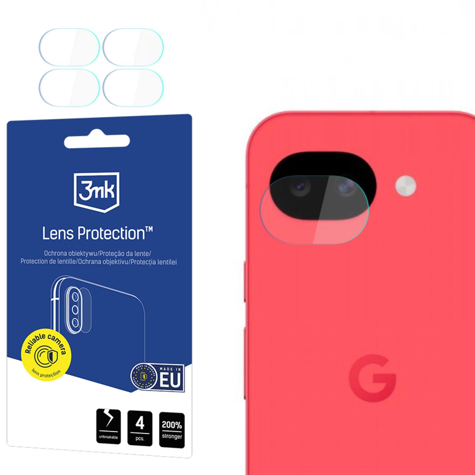 Osłona na aparat 3mk Lens Protection do Google Pixel 10a, 4 zestawy