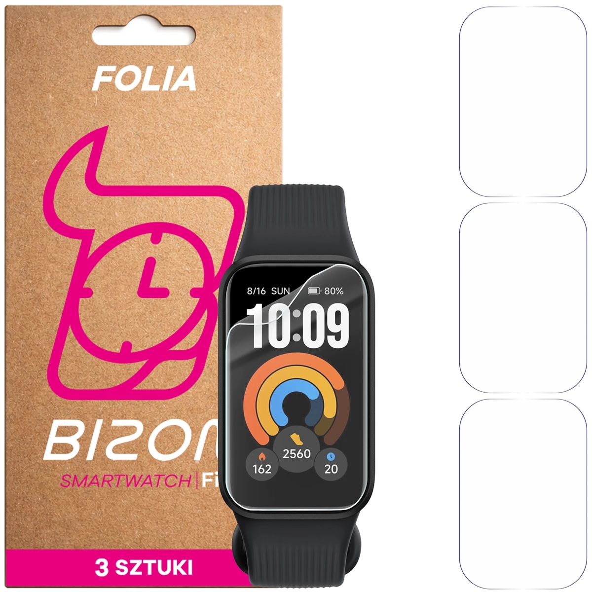 Folia ochronna na ekran zegarka Bizon Watch Film HydroFlex do Xiaomi Smart Band 11 Active, 3 sztuki