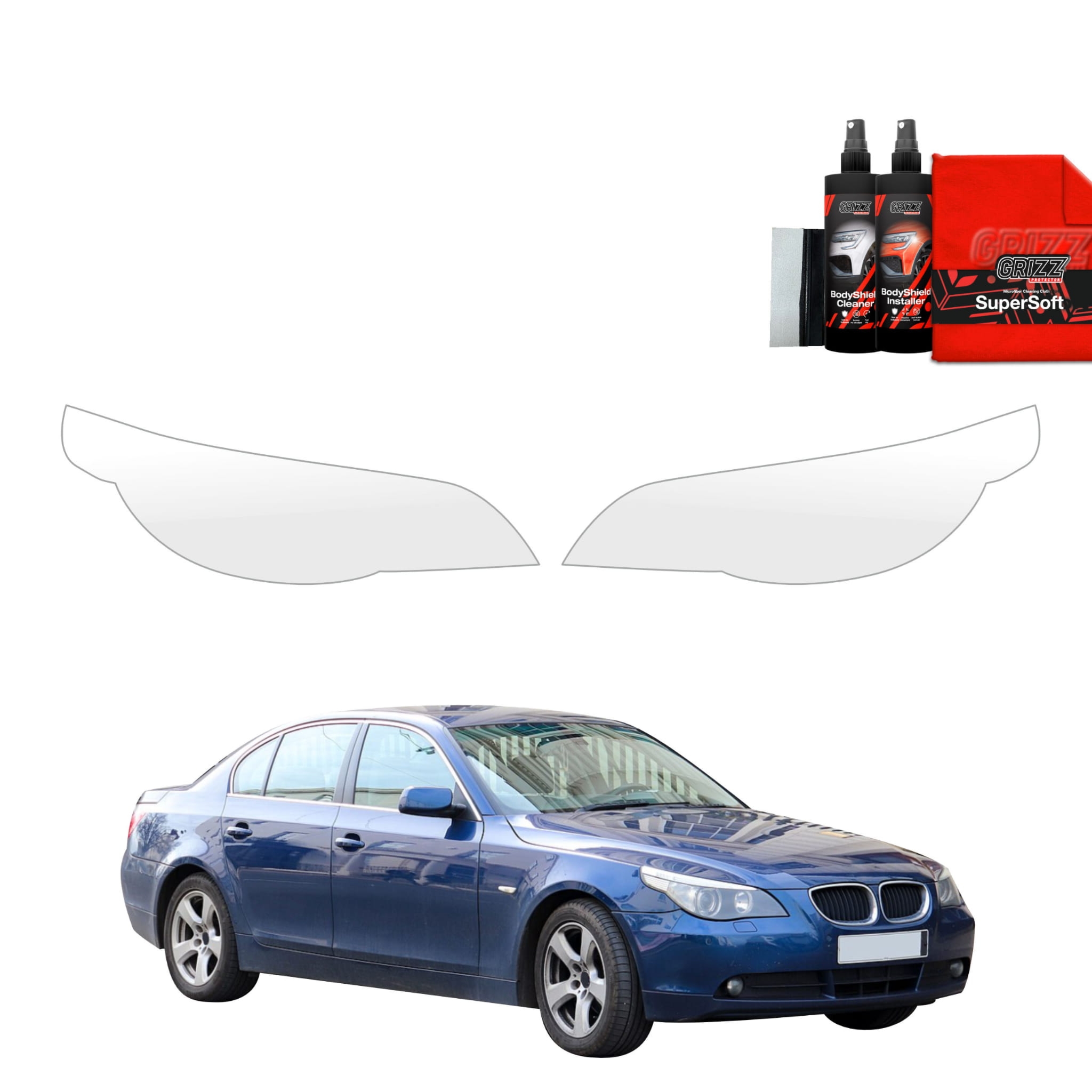 2w1 Folia ochronna na lampy Grizz Protector do BMW 5 E60 Sedan PreLCI (2003-2007)