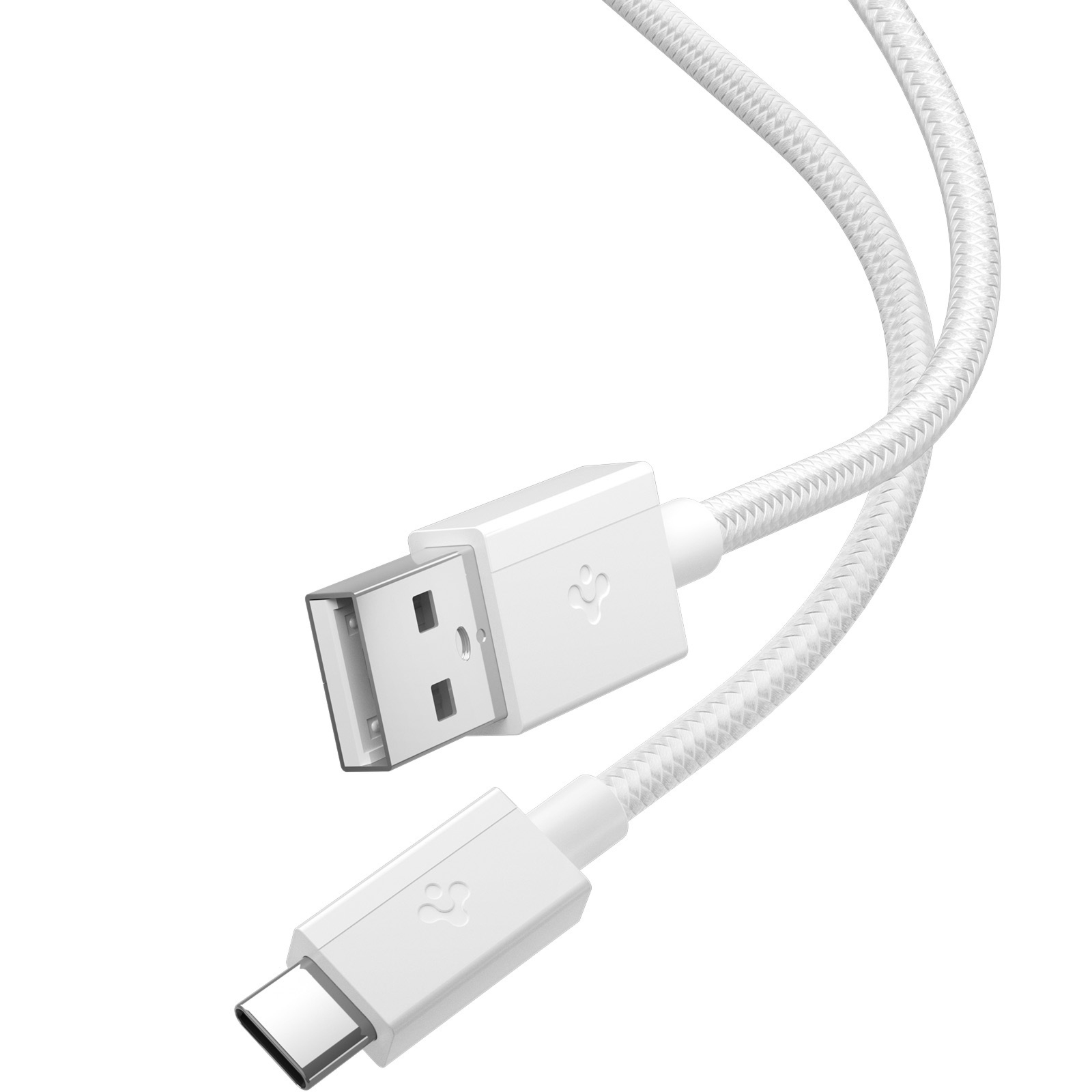 Kabel Spigen Essential DuraBend Braided EB6015AC USB-A do USB-C 60W, 1,5 m, biały