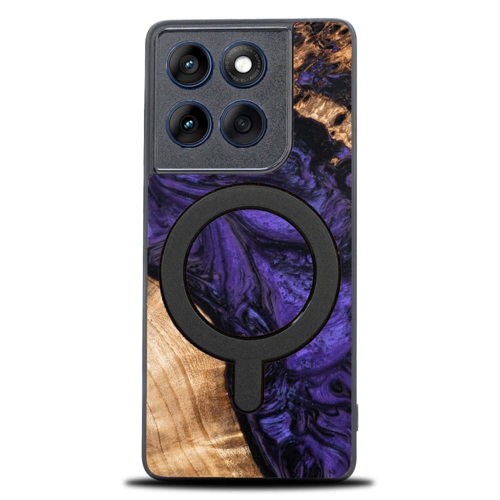 Drewniane etui do Motorola Edge 60 Fusion / Motorola Edge 60, Bewood Unique Violet do MagSafe
