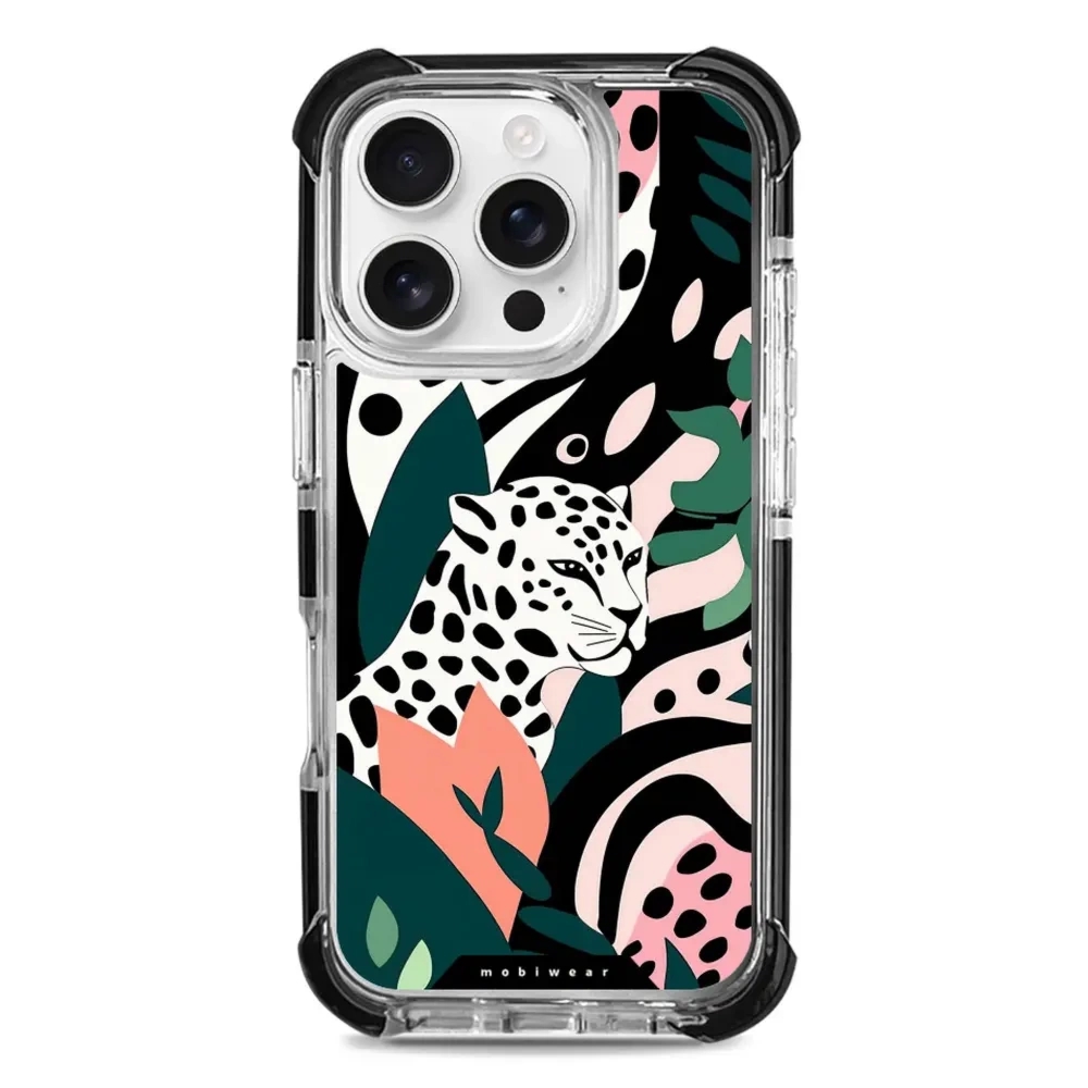 Etui ochronne do iPhone 16 Pro do MagSafe, Mobiwear Elite Bumper, tropikalny gepard