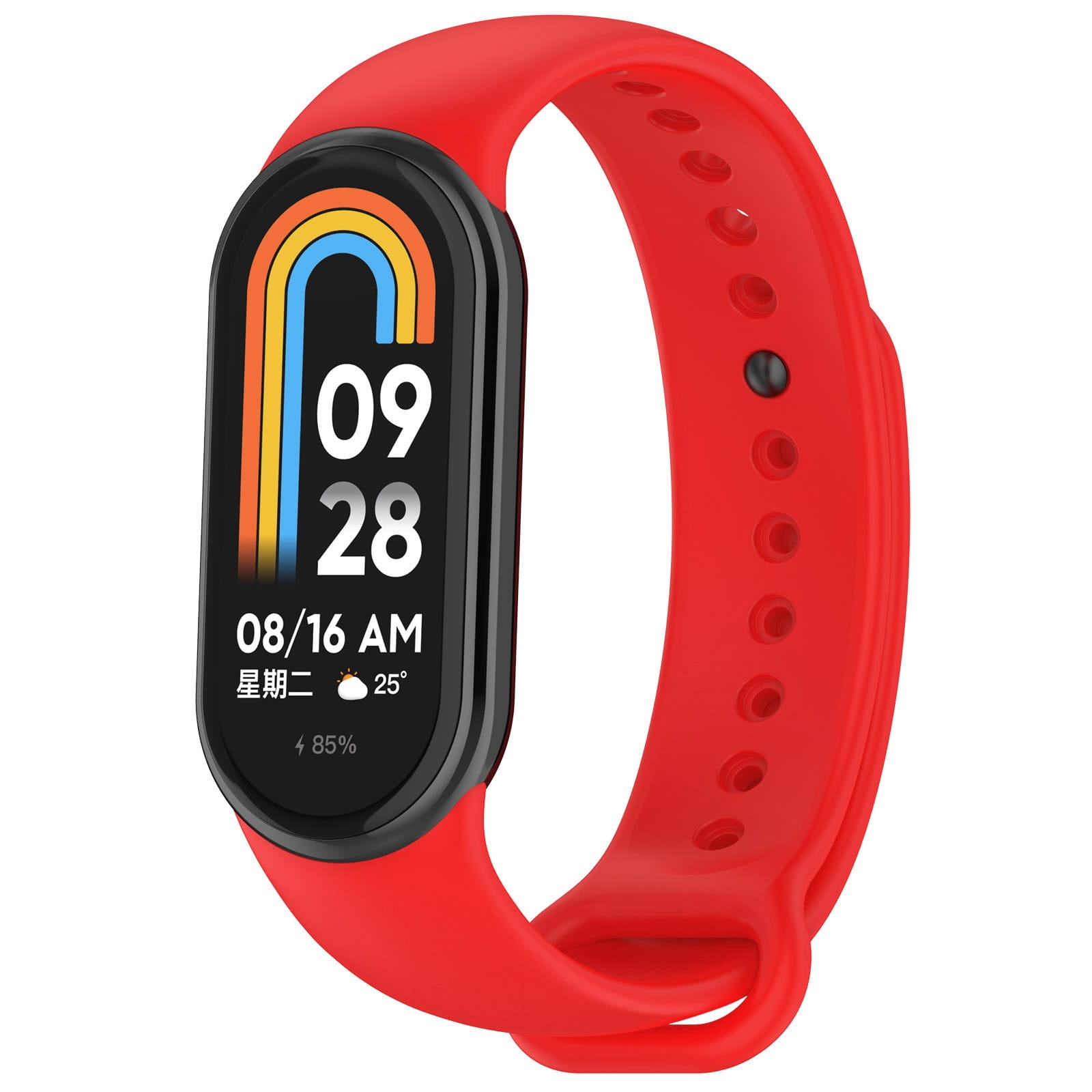 Image of Silikonowy pasek Bizon Strap Watch Dots do Xiaomi Smart Band 10 / 9 / 9 NFC / 8, czerwony