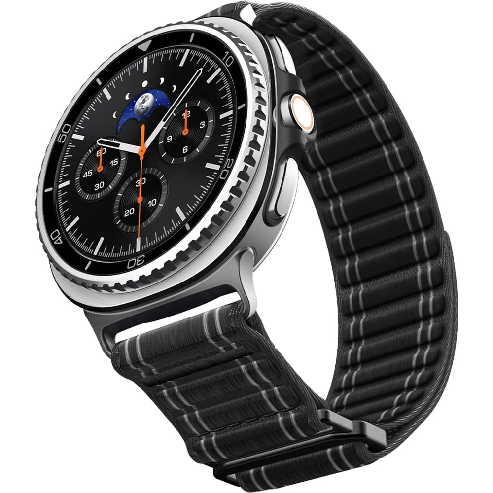 Pasek z nylonu Spigen WBF0 do Galaxy Watch 8 / 8 Classic, czarny