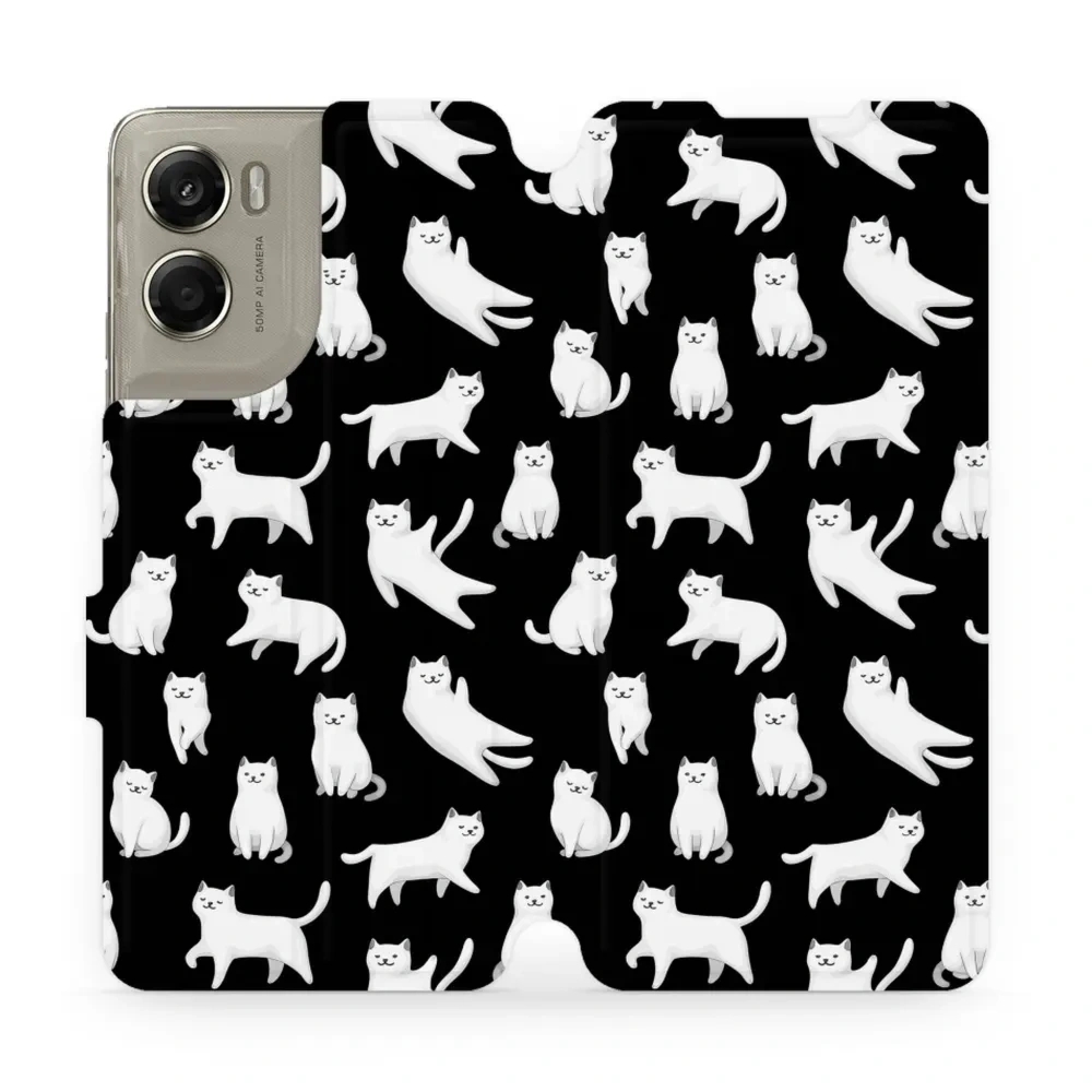 Etui z klapką do Motorola Moto G06 4G / Motorola Moto G06 Power 4G, Mobiwear Book, kotki luna