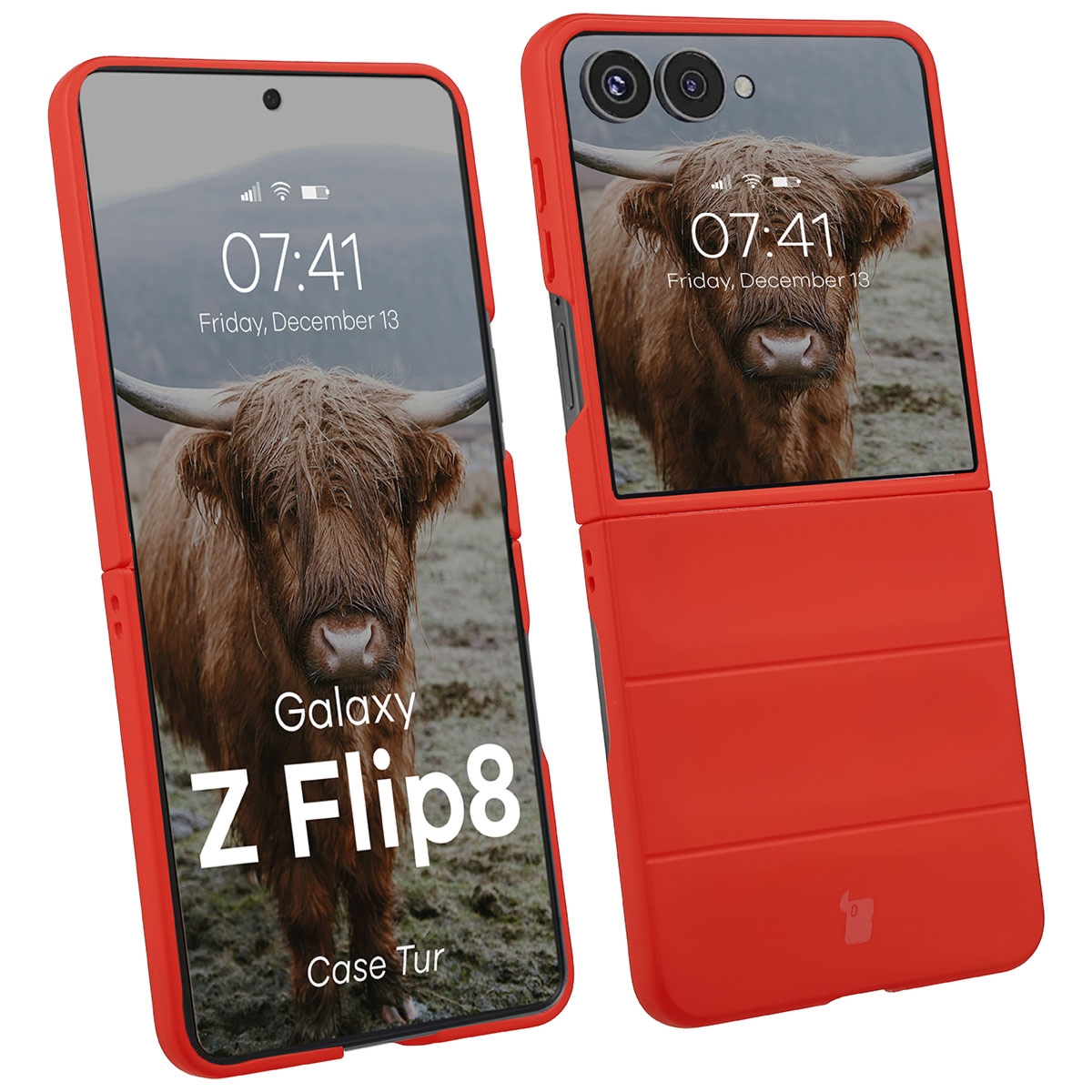 Pancerne etui Bizon Case Tur do Galaxy Z Flip8, czerwone