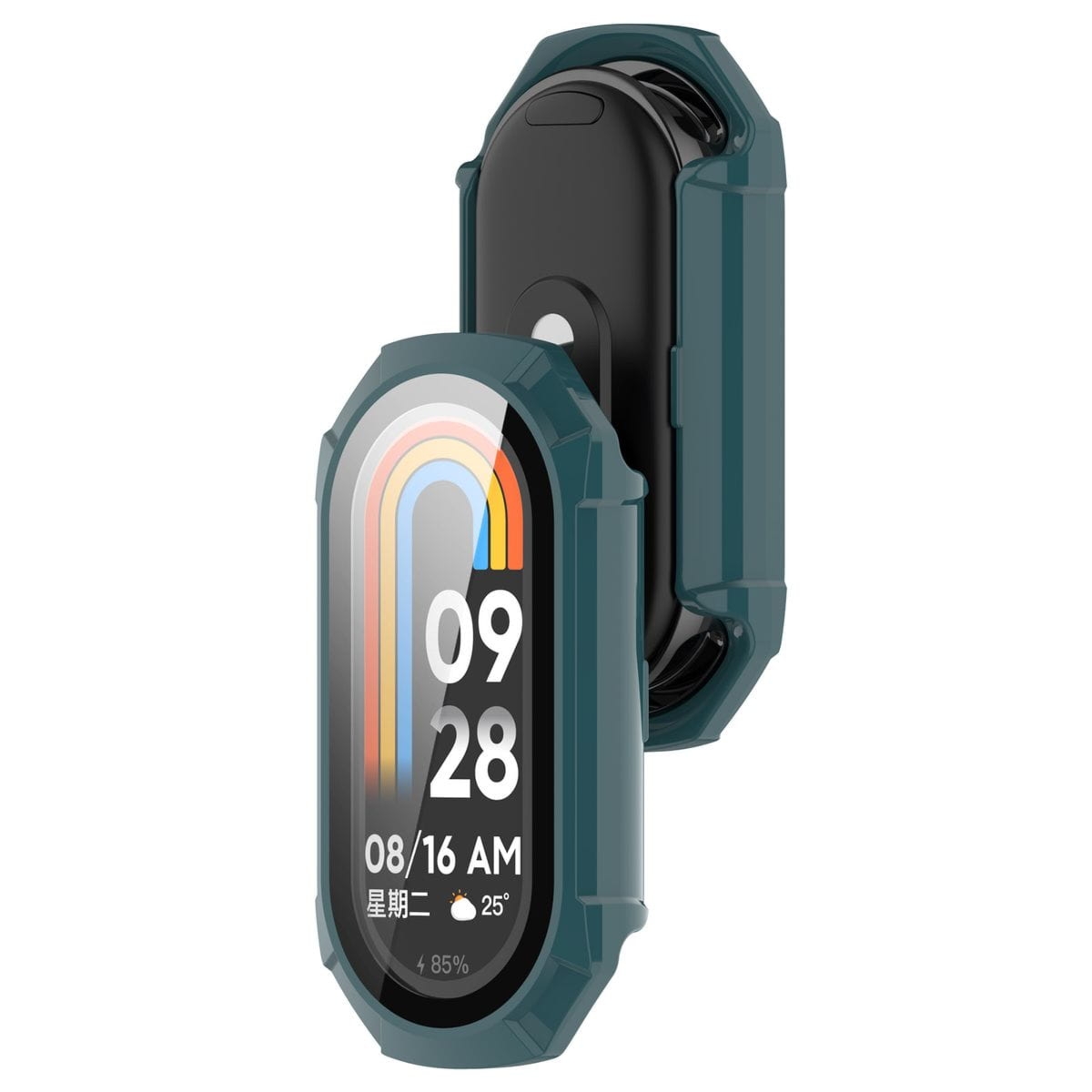 Etui ze szkłem do zegarka Bizon Case Watch Adamo do Xiaomi Smart Band 9, zielony