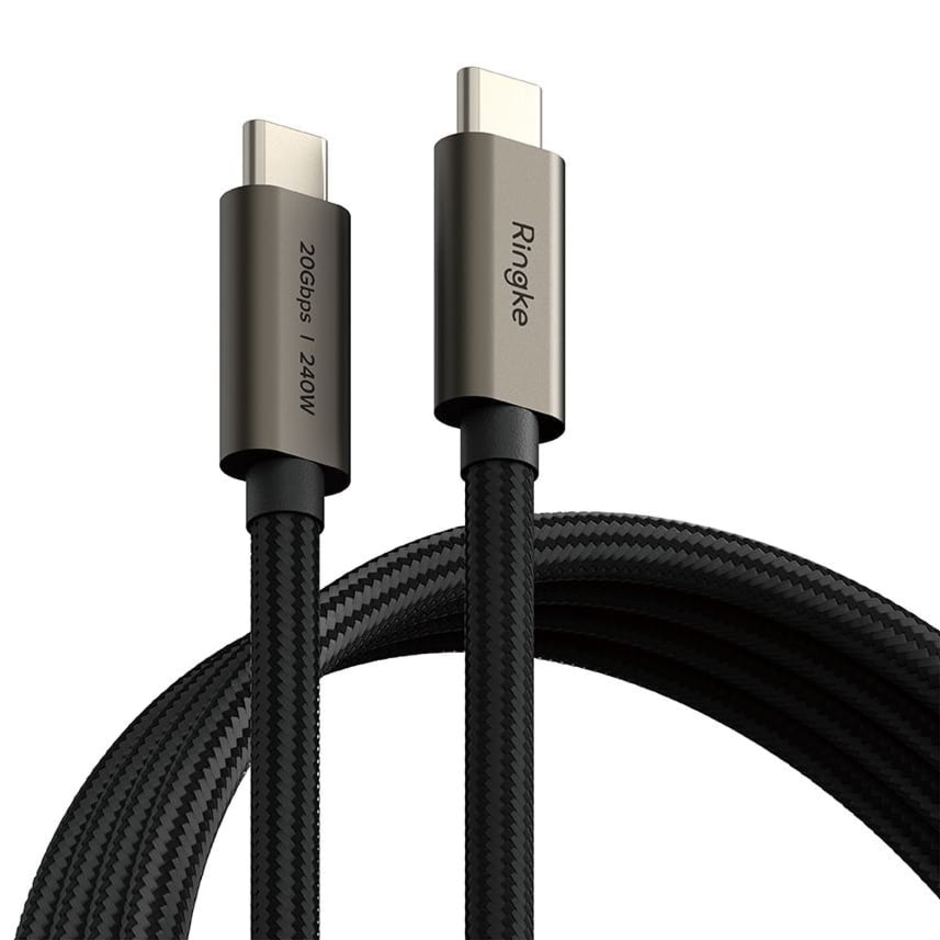 Kabel Ringke USB-C 3.2 gen. 2×2, PD240W, 1m, czarny