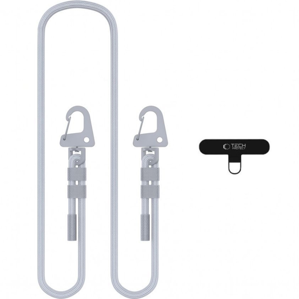 Uniwersalna smycz do telefonu, sznurek Tech-Protect C5SD Rope Crossbody Strap, szara