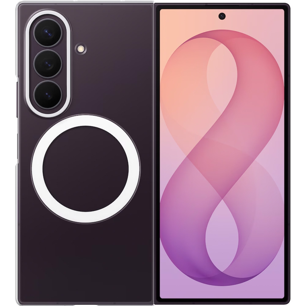 Etui + 2x folia antyrefleksyjna Samsung Clear Magnet Case do MagSafe do Galaxy Z Fold8 Ultra, przezroczysto-białe