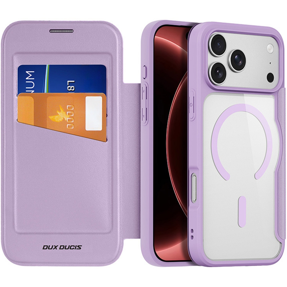 Etui Dux Ducis Skin X Pro Magnetic do iPhone 18 Pro Max / 17 Pro Max do MagSafe, przezroczysto-fioletowe