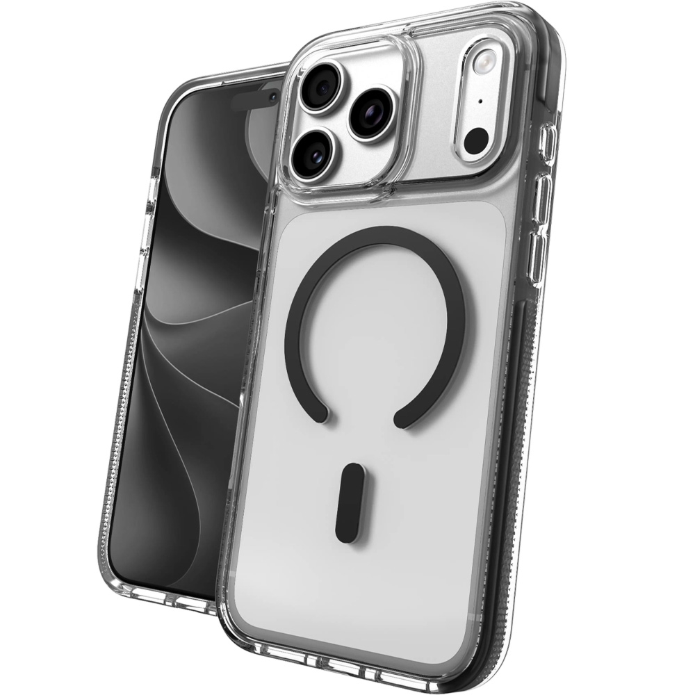 Etui ZAGG Santa Cruz Snap do MagSafe do iPhone 18 Pro / 17 Pro, przezroczysto-czarne
