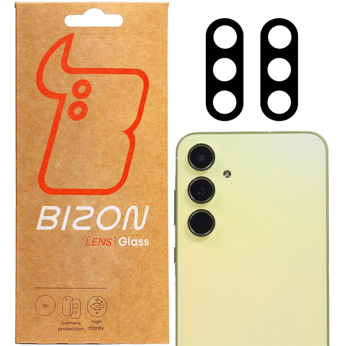 Szkło na aparat Bizon Glass Silk Lens do Galaxy A56 5G, 2 sztuki