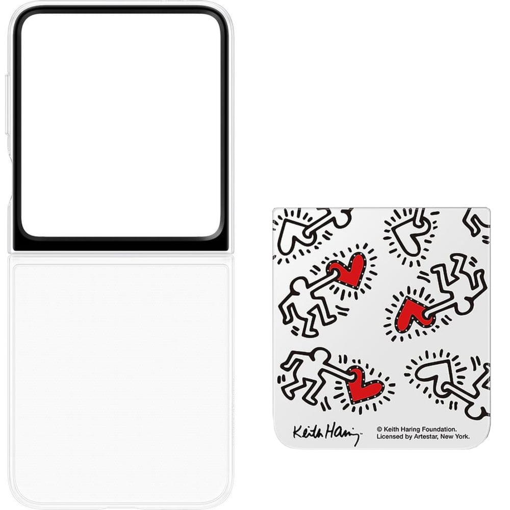 Etui Samsung FlipSuit do Galaxy Z Flip7 FE / Z Flip6, przezroczyste z wymienną płytką Keith Haring