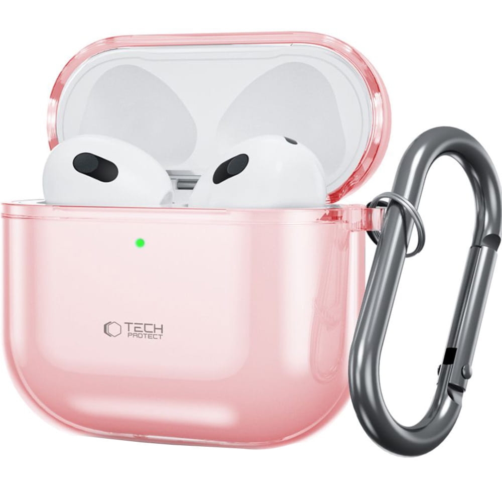 Etui Tech-Protect Flexair do Apple AirPods 4, przezroczysto-różowe