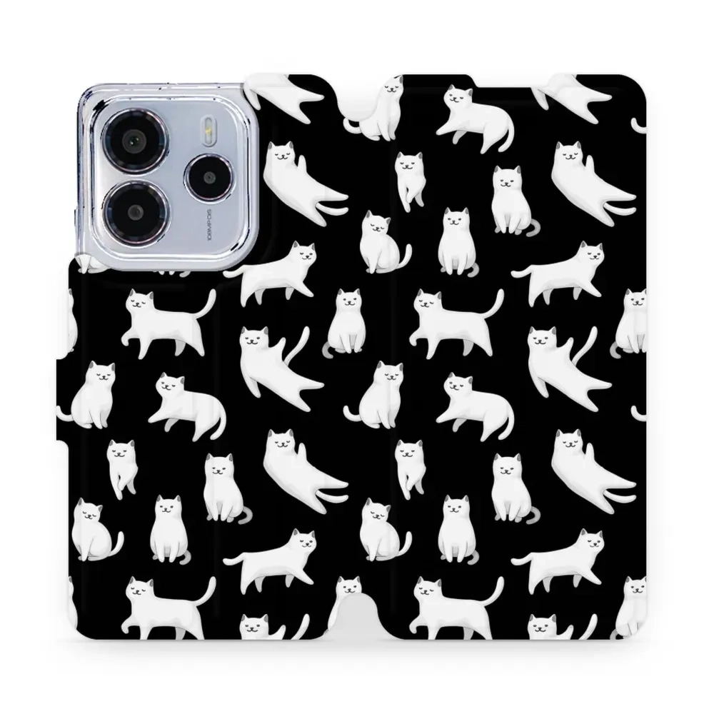 Etui z klapką do Xiaomi Redmi Note 14 4G, Mobiwear Book, kotki luna