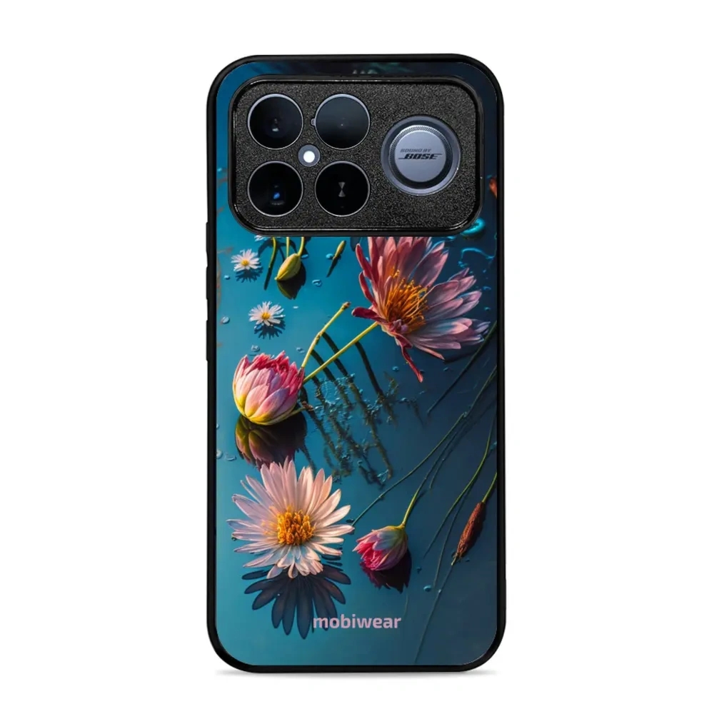 Etui ochronne do Xiaomi POCO F8 Ultra, Mobiwear Glossy Case, niebiesko-kwieciste