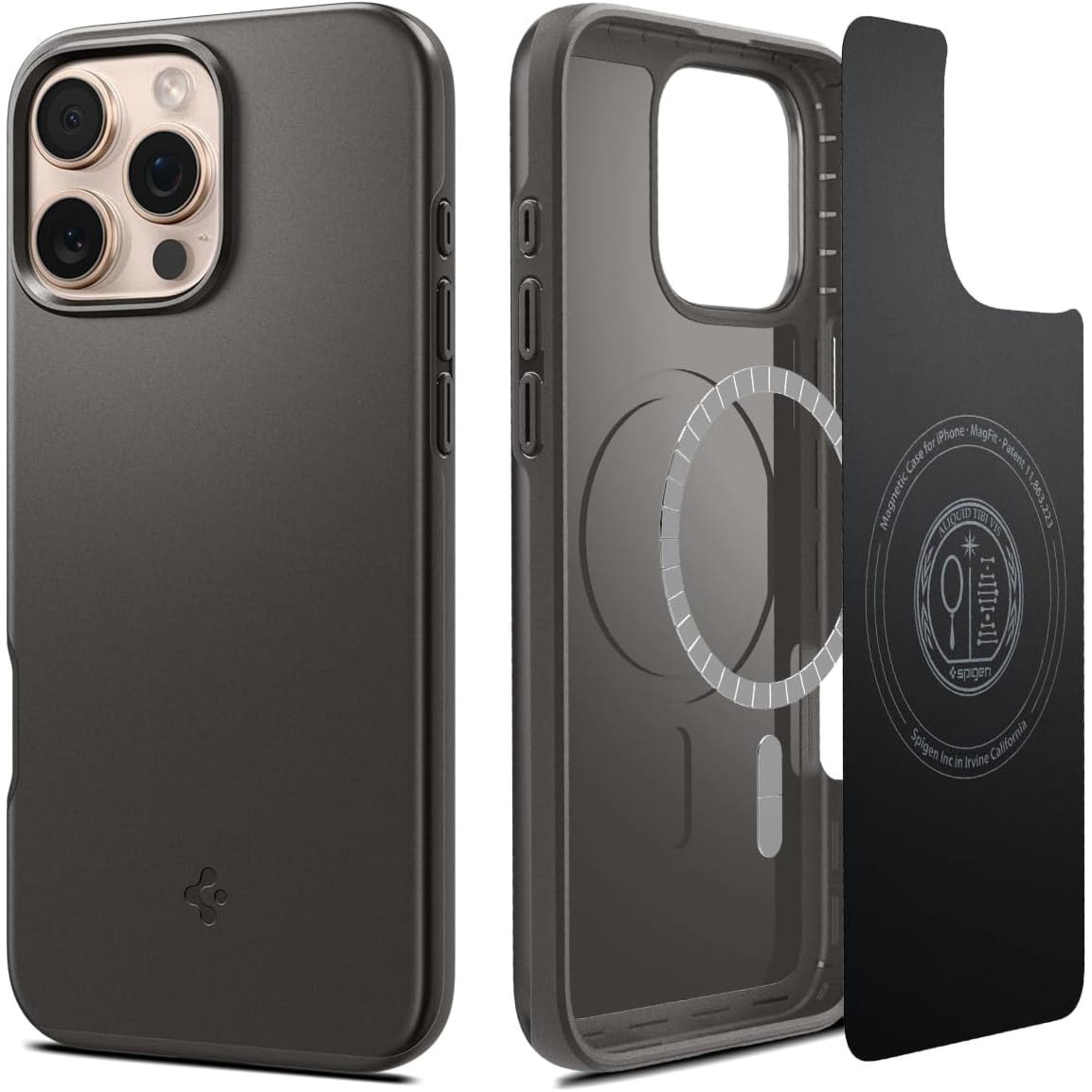Etui Spigen Thin Fit Mag do MagSafe do iPhone 16 Pro, stalowe