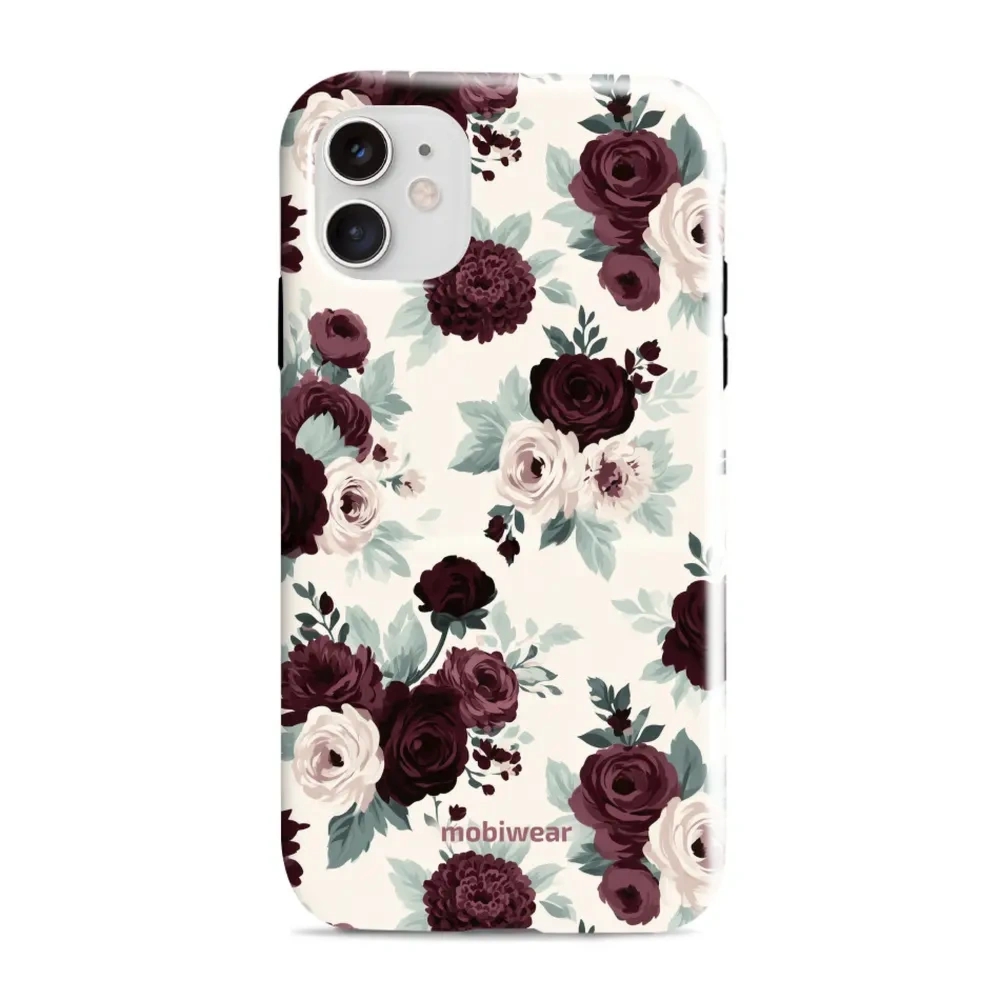 Etui ochronne do iPhone 11, Mobiwear Elite Pro, róże z szałwią na kremie