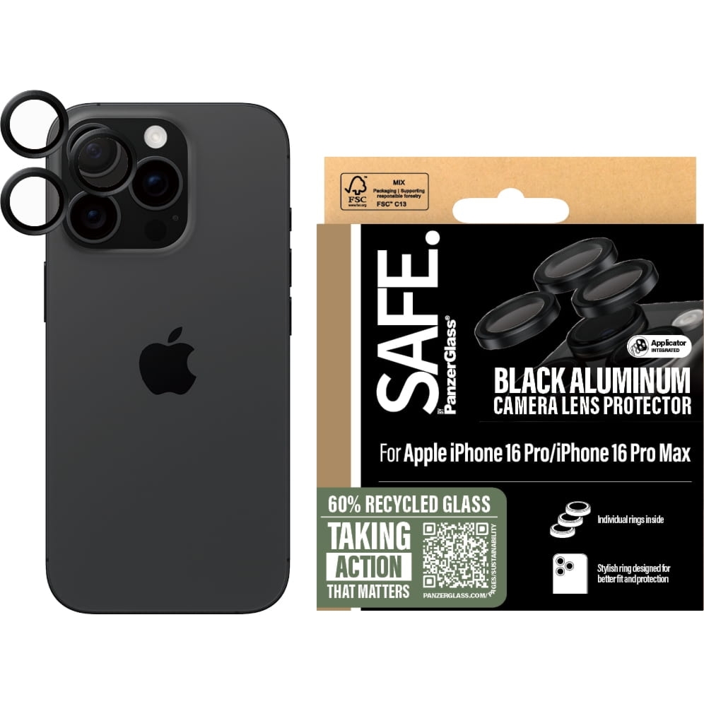 Szkło hartowane na aparat Safe by PanzerGlass Camera Lens Protector  do iPhone 16 Pro / 16 Pro Max, czarne