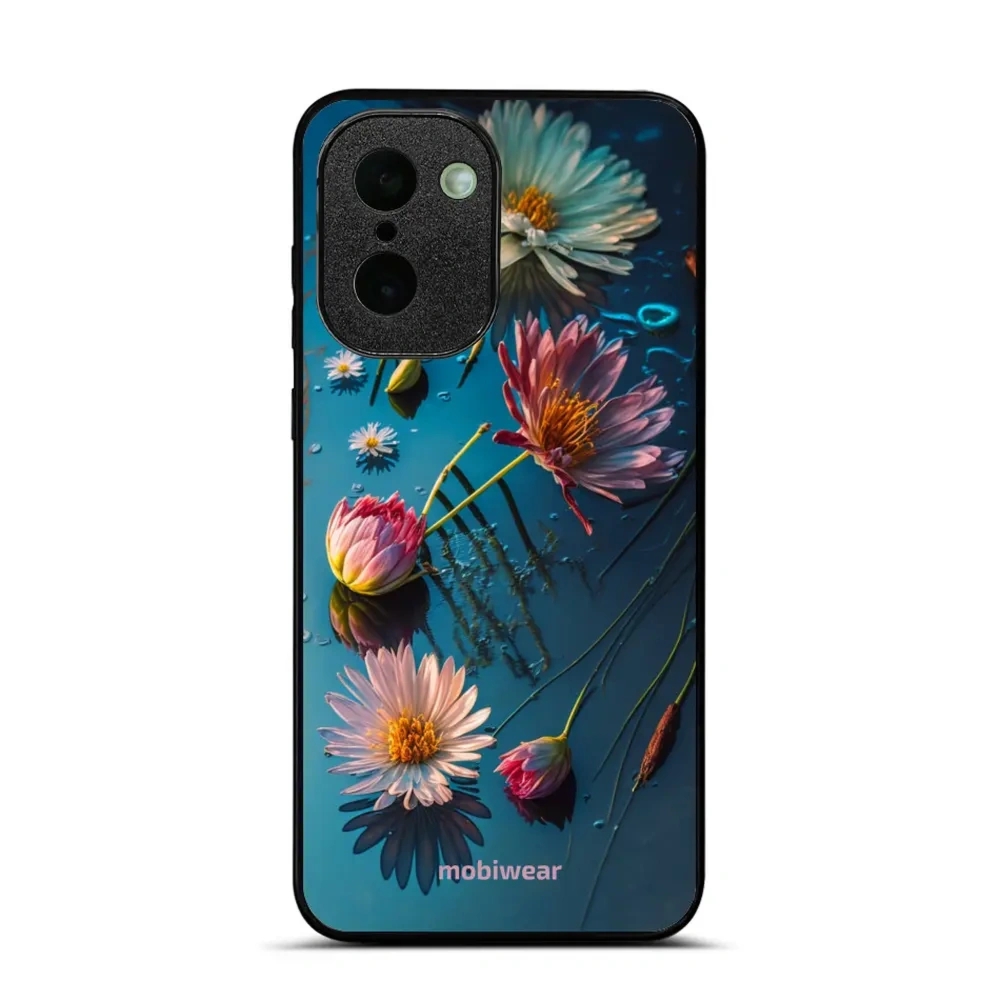 Etui ochronne do OnePlus 15R, Mobiwear Glossy Case, niebiesko-kwieciste