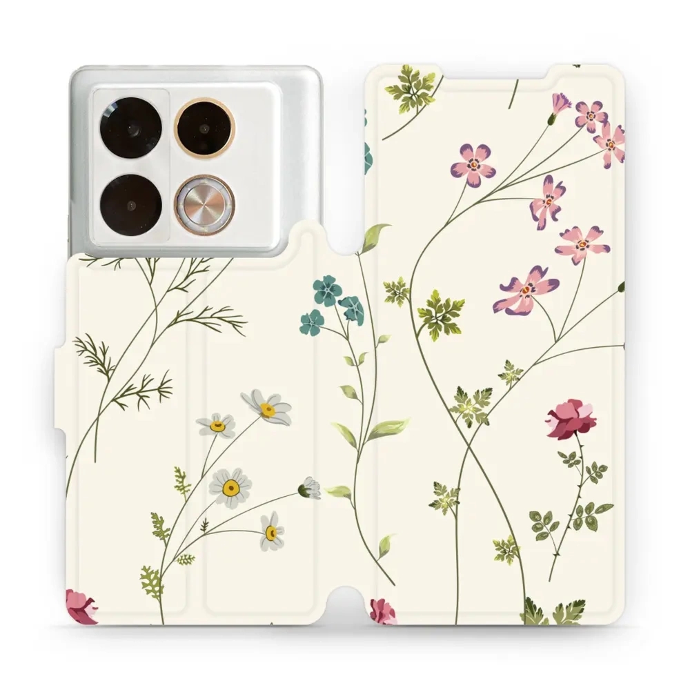 Etui z klapką do Infinix Note 40 Pro, Mobiwear Book, polne kwiaty