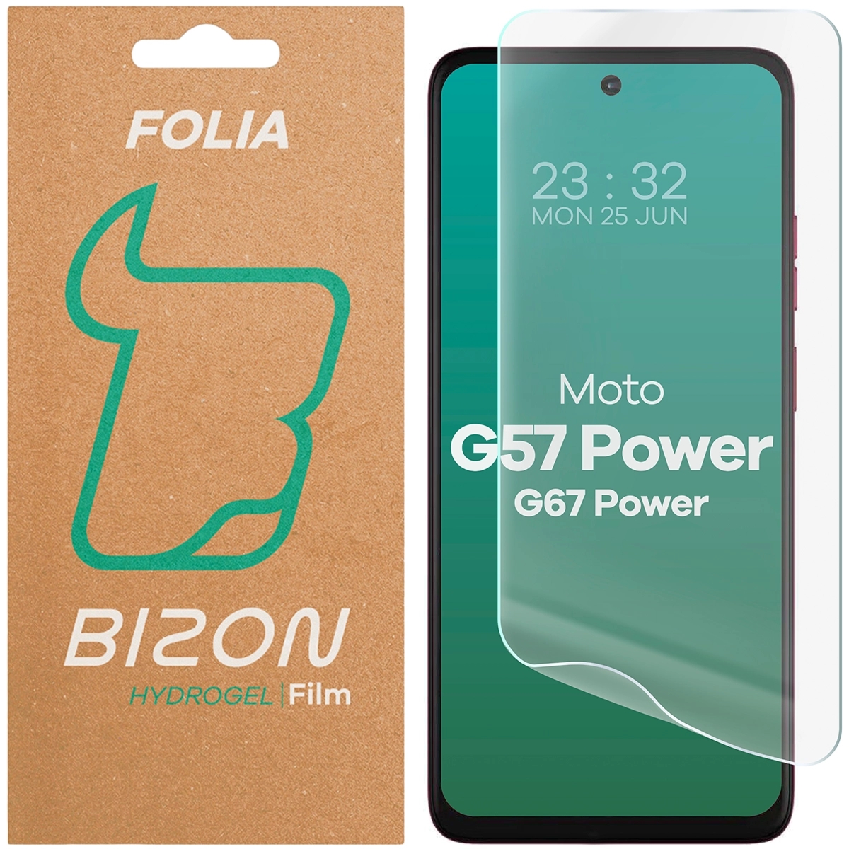 Folia hydrożelowa na ekran Bizon Film Hydrogel Front do Motorola Moto G57 Power / G67 Power, 1 sztuka