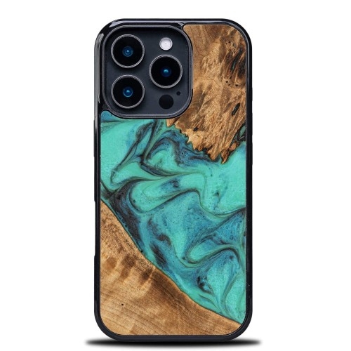 Image of Drewniane etui do iPhone 16 Pro, Bewood Unique Turquoise