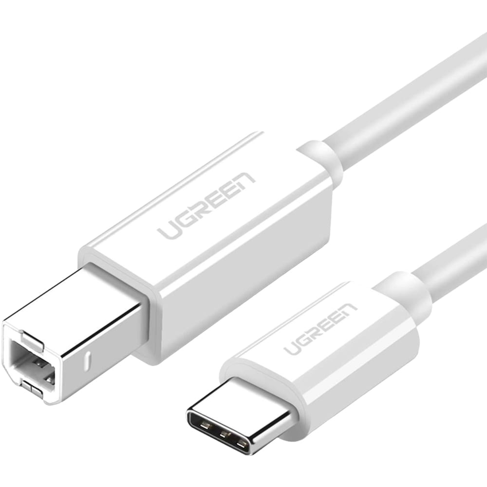 Adapter z USB-C (męski) do USB-B (męski), Ugreen US241, 1.5 m, biały
