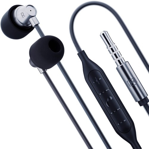 Image of Przewodowe słuchawki dokanałowe 3mk Wired Earphones Jack 3,5 mm, czarno-szare
