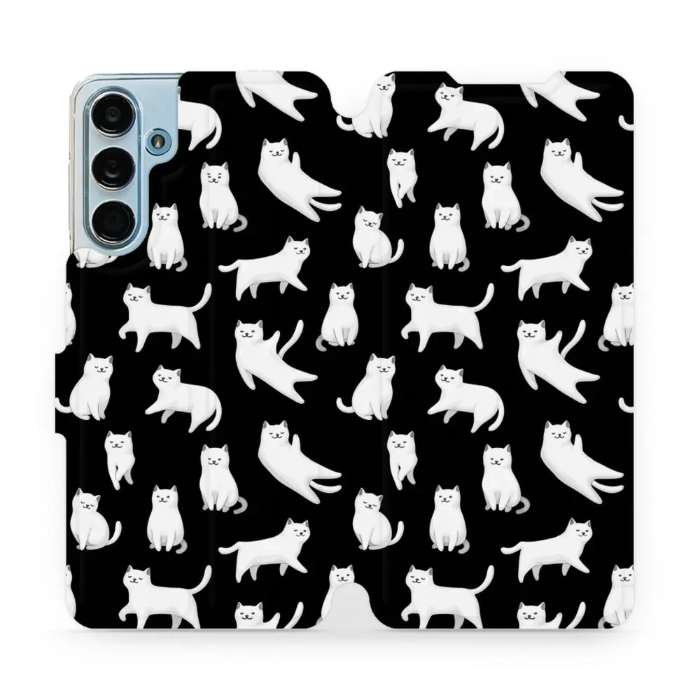 Etui z klapką do Galaxy M55 5G, Mobiwear Book, kotki luna