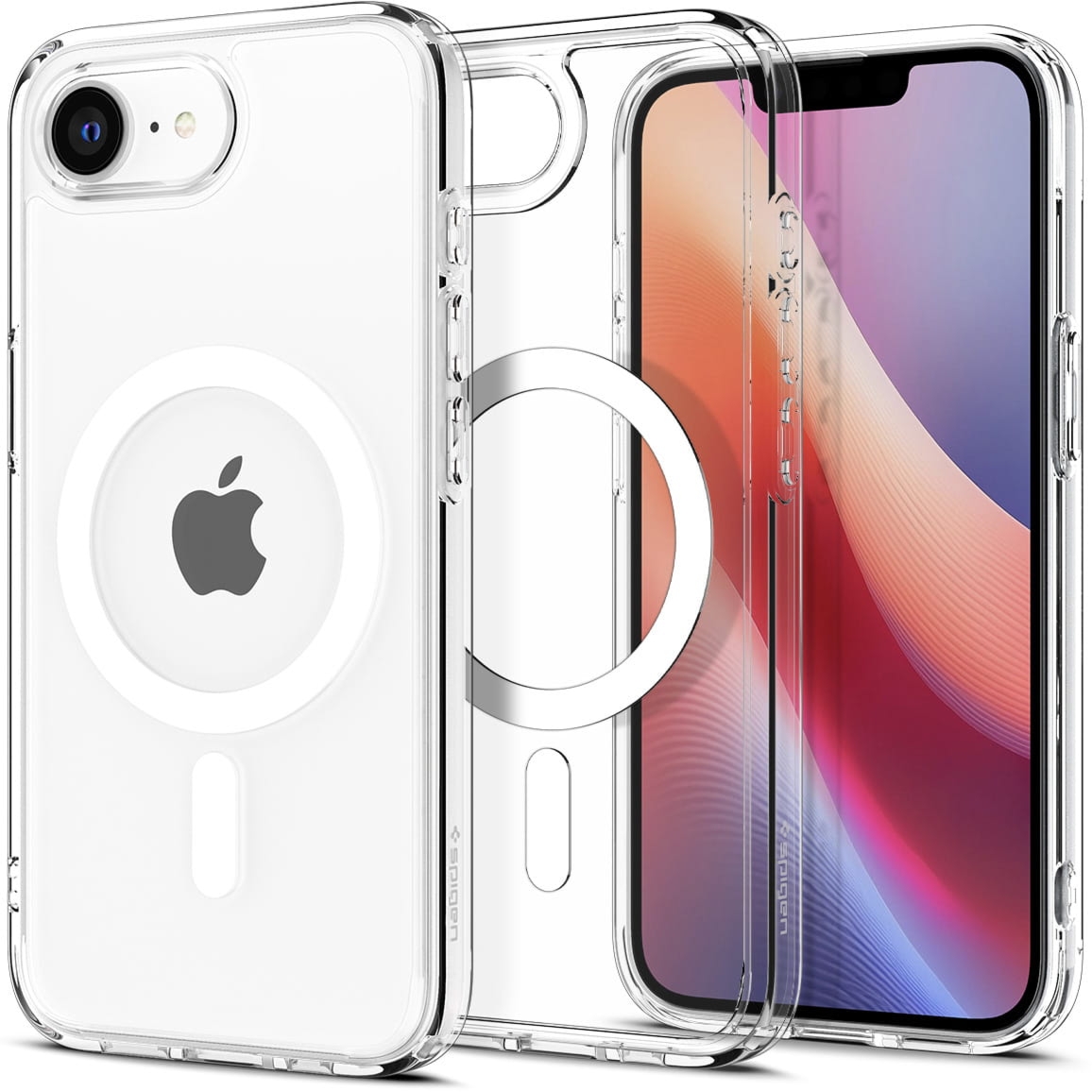 Etui Spigen Ultra Hybrid Mag do MagSafe do iPhone 17e / 16e, przezroczysto-białe