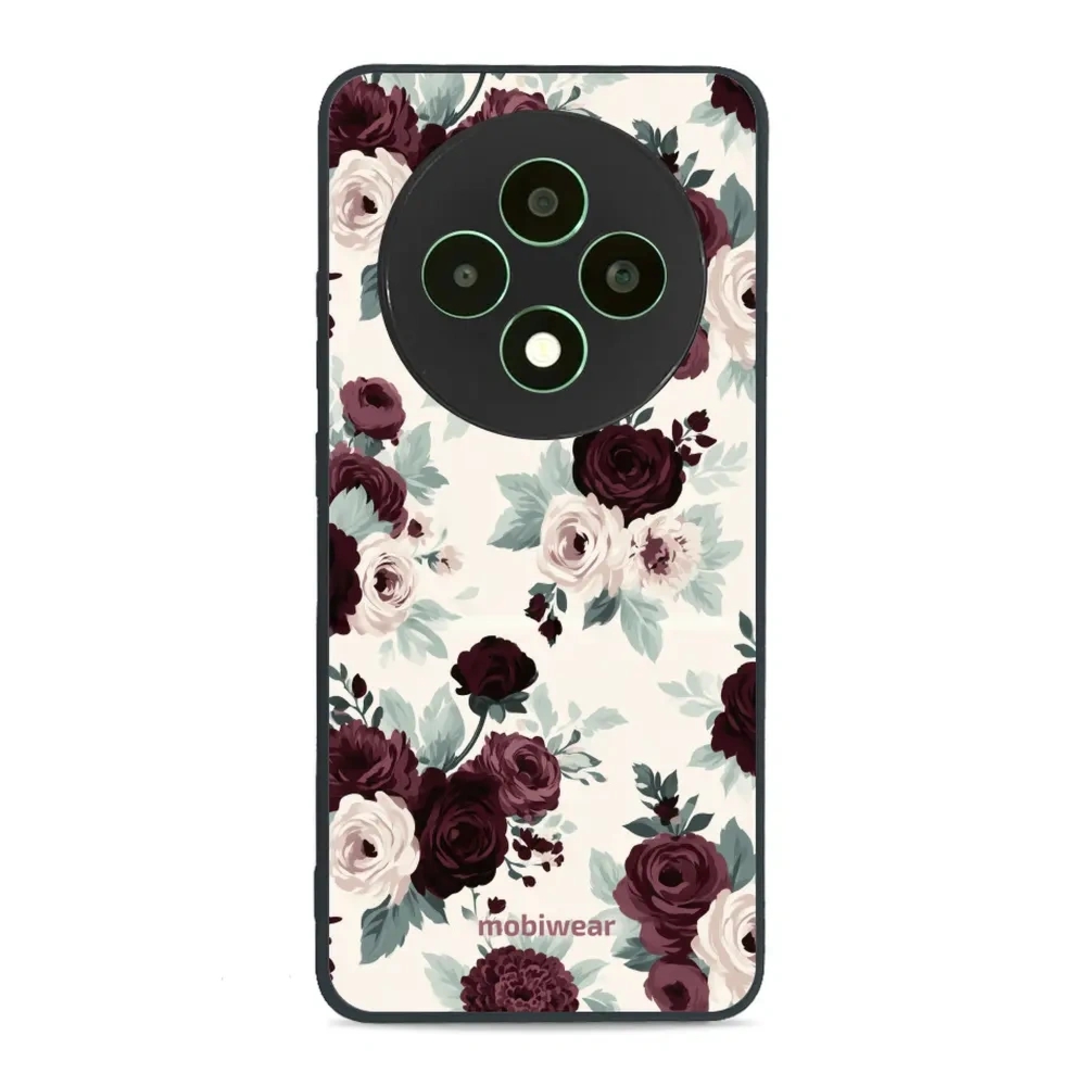 Etui ochronne do OPPO Reno12 F, Mobiwear Glossy Case, róże z szałwią na kremie
