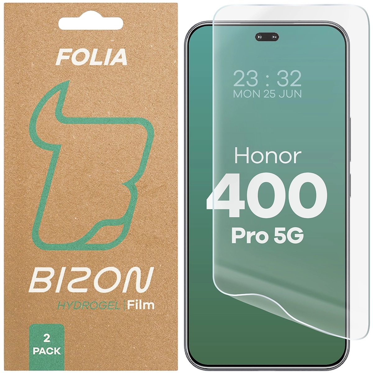Image of Folia hydrożelowa na ekran Bizon Glass Hydrogel Front Duo do Honor 400 Pro, 2 sztuki