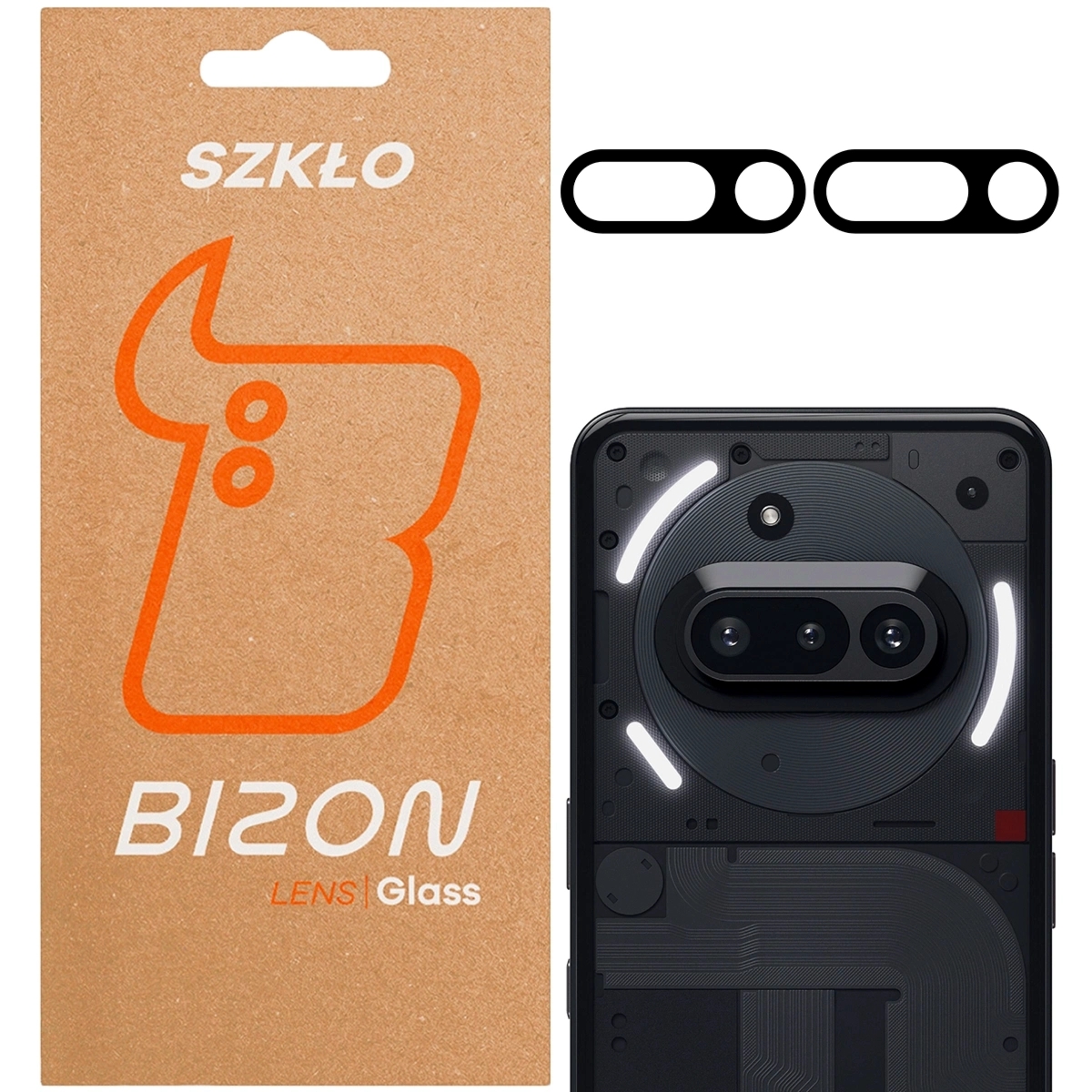 Szkło na aparat Bizon Glass Silk Lens do Nothing Phone (3a), 2 sztuki