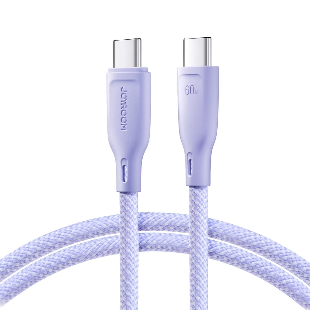 Image of Kabel do ładowania / transmisji danych Joyroom Multi-Color USB-C do USB-C, 60W, 1m, fioletowy