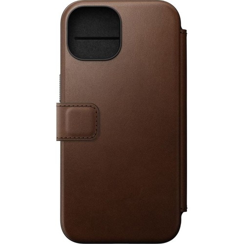 Image of Etui z klapką Nomad Modern Leather Folio MagSafe do iPhone 15, ciemnobrązowe