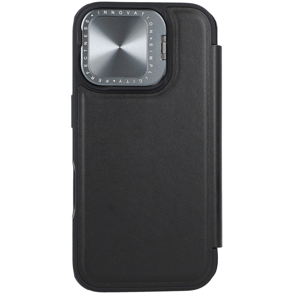 Image of Etui z klapką i ochroną aparatu Nillkin Qin Prop do iPhone 16, czarne