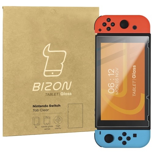 Image of Szkło hartowane Bizon Glass Tab Clear do Nintendo Switch, 2 sztuki